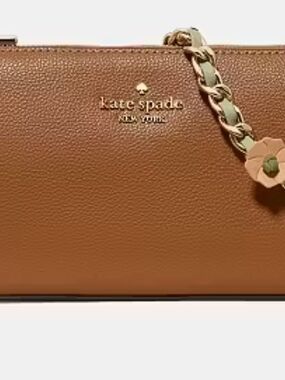 Kate Spade Gemini Pochette Brown Leather Shoulder Bag with Chain Strap NWT
